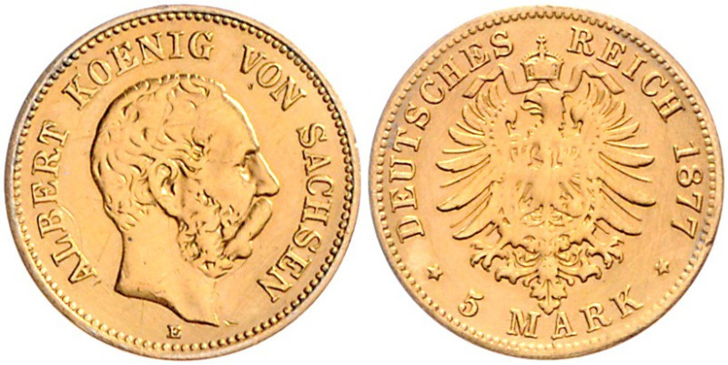 SACHSEN, Albert, 1873-1902, 5 Mark 1877 E.
s/ss
J.260