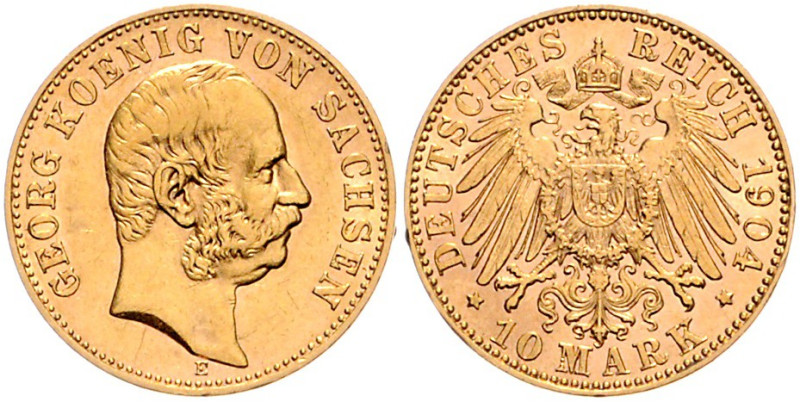 SACHSEN, Georg, 1902-1904, 10 Mark 1904 E.
f.st/st
J.265