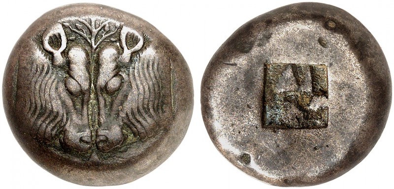 COINS OF THE GREEK WORLD. LESBOS. Mytilene. Stater, Billon 520-500 BC. Confronte...