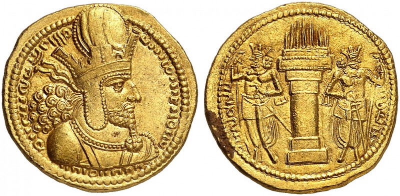 COINS OF THE GREEK WORLD. SASANIAN KINGDOM. Shapur I. 240-270. Gold Dinar 240-27...