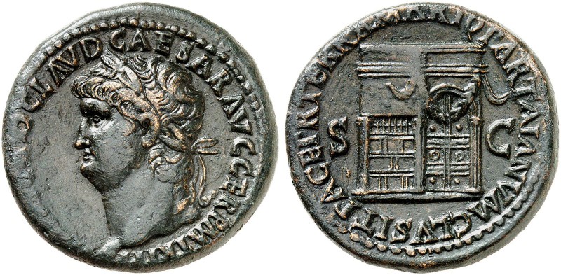 COINS OF THE GREEK WORLD. ROMAN EMPIRE. Nero, 54-68. Sestertius 66, Rome. [IMP N...