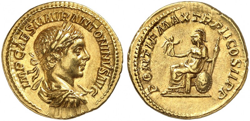 COINS OF THE GREEK WORLD. ROMAN EMPIRE. Elagabalus, 218-222. Aureus 219, Rom. IM...