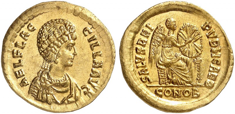 COINS OF THE GREEK WORLD. ROMAN EMPIRE. Theodosius I. 379-395. For Aelia Flaccil...