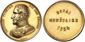 BELGIEN. Königreich. Leopold I. 1831-1865. 100 Francs 1854, Brüssel. Probe in Gold. Stempel von Joseph-Pierre Braemt. LEOPOLD PREMIER - ROI DES BELGES...