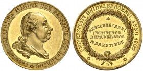 DEUTSCHLAND. Baden-Durlach, Grossherzogtum. Karl Ludwig Friedrich, 1811-1818. Goldmedaille 1807 (1833). Goldene Preismedaille der Universität Heidelbe...