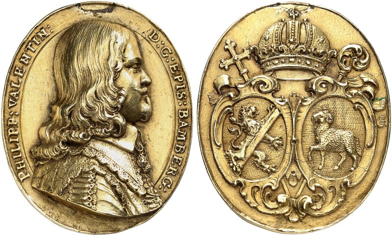 DEUTSCHLAND. Bamberg, Bistum. Philipp Valentin Voit von Rieneck 1653-1672. Golde...