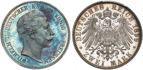 DEUTSCHLAND. Deutsche Reichsmünzen. Preussen, Königreich. Wilhelm II. 1888-1918. 2 Mark 1899 A, Berlin. J. 102. Sehr selten in dieser Erhaltung / Very...