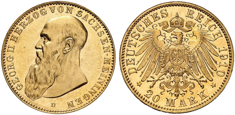 DEUTSCHLAND. Deutsche Reichsmünzen. Sachsen-Meiningen, Herzogtum. Georg II. 1866...