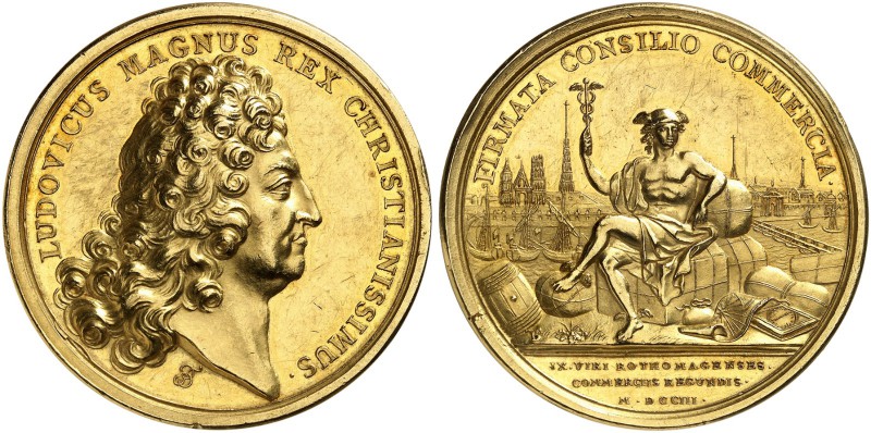 FRANKREICH. Königreich und Republik. Louis XIV. 1643-1715. Goldmedaille 1703. La...