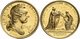 FRANKREICH. Königreich und Republik. Louis XV. 1715-1774. Goldmedaille 1757. Auf die Geburt seines dritten Enkels Karl Philipp (später König Karl X.) ...