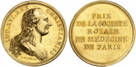 FRANKREICH. Königreich und Republik. Louis XVI. 1774-1792. Goldmedaille o. J. Preismedaille der königlichen medizinischen Gesellschaft von Paris. Stem...
