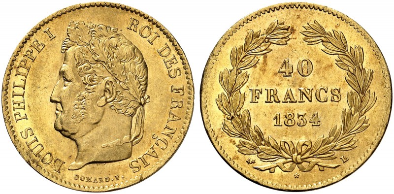 FRANKREICH. Königreich und Republik. Louis Philippe, 1830-1848. 40 Francs 1834 L...