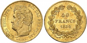 FRANKREICH. Königreich und Republik. Louis Philippe, 1830-1848. 40 Francs 1834 L, Bayonne. 12.89 g. Gadoury 1106. Fr. 559. Selten in dieser Erhaltung ...