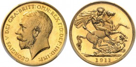 GROSSBRITANNIEN. George V. 1910-1936. 2 Pounds 1911, London. Seaby 3995. Fr. 403. Prachtexemplar / Cabinet piece. PCGS PR64. (~€ 3070/USD 3535)