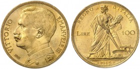 ITALIEN. Königreich. Vittorio Emanuele III. 1900-1946. 100 Lire 1912 R, Rom. Pagani 641. Schl. 88 Fr. 26. Selten. Nur 4’946 Exemplare geprägt / Rare. ...