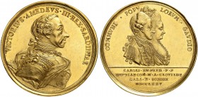 ITALIEN. Savoyen / Sardinien. Vittorio Amedeo III. 1773-1796. Goldmedaille 1775. Im Gewicht von 15 Dukaten. Auf die Hochzeit von Karl Emauel IV. Mit M...