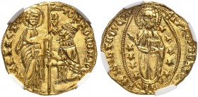 ITALIEN. Venedig. Tomaso Mocenigo, 1414-1423. Zecchino o. J. Montenegro 150. Fr. 1231. Prachtexemplar / Cabinet piece. NGC MS66. (~€ 440/USD 505)