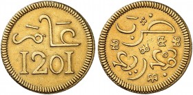 MAROKKO. Mohammed III. 1757-1790. 10 Mithqual 1201 H. (1787), Madrid. 16.66 g. Lecompte 1. Fr. 4. Sehr selten / Very rare. Gutes vorzüglich / Good ext...