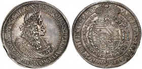 RDR / ÖSTERREICH. Leopold I. 1657-1705. Doppeltaler 1675, Graz. 56.93 g. Herinek 565. Dav. 292. Hübsche Patina / Attractive patina. Schrötlingsfehler ...