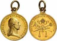 RDR / ÖSTERREICH. Franz II. (I.), 1792-1835. Goldmedaille zu 8 Dukaten o. J. (1814). Auf die Annahme des österreichischen Kaisertitels. Stempel von J....