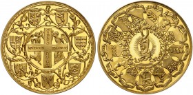 SCHWEIZ. Eidgenossenschaft. Goldmedaille o. J. (um 1972). Jubiläumsmedaille der „Neuen Helvetischen Gesellschaft/Nouvelle Société Helvétique“ aus Bern...