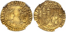 SPANIEN. Königreich. Fernando V. und Isabel I. 1474-1504. Excelente o. J., Sevilla. 3.50 g. Calico-Tipo-126#136. Fr. 136. Sehr selten in dieser Erhalt...