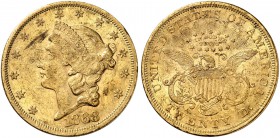 USA. 20 Dollars 1868, Philadelphia. Liberty head type. 33.40 g. Fr. 174. Fast vorzüglich / About extremely fine. (~€ 1755/USD 2020)