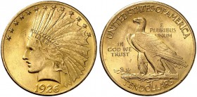 USA. 10 Dollars 1926, Philadelphia. Liberty head. 16.67 g. Fr. 166. Überdurchschnittliche Erhaltung / Extraordinary condition. Fast FDC / About uncirc...