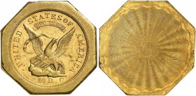 USA. Private and Territorial Gold. United States Assay Office, Augustus Humbert, United States Assayer of Gold, 1851. 50 Dollars 1851. „880 THOUS“. Ta...