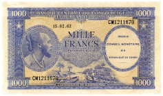 BELGISCH KONGO, Banque Centrale du Congo Belge et du Ruanda-Urundi, 1000 Francs 15.02.1962.
II
Pick 2a