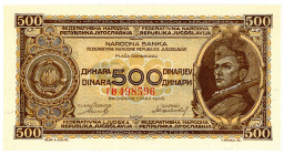 JUGOSLAWIEN, Narodna Banka, 500 Dinara 01.05.1946.
I
Pick 66a