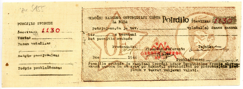 JUGOSLAWIEN, Partisan Certificates, District National Liberation Commitee for Br...