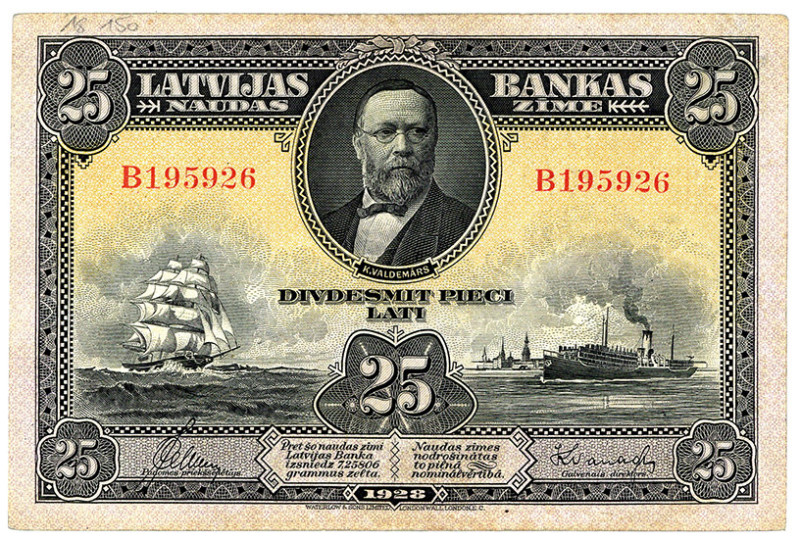 LETTLAND, Latvijas Bankas, 25 Latu 1928.
III
Pick 18a