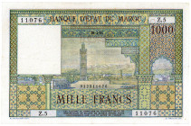 MAROKKO, Banque d'Etat du Maroc, 1000 Francs 19.04.1951.
II+
Pick 47