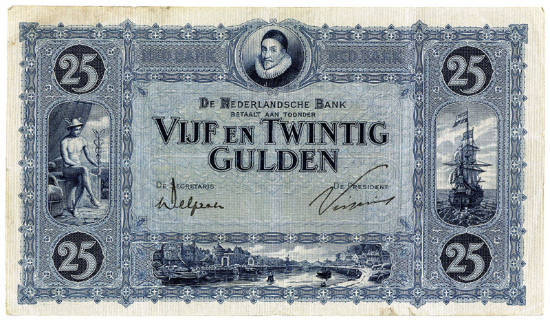 NIEDERLANDE, De Nederlandsche Bank, 25 Gulden 07.08.1928.
III
Pick 45