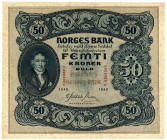 NORWEGEN, Norges Bank, 50 Kroner 1943.
II
Pick 9d