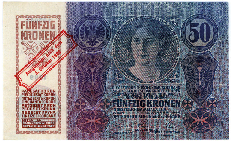 ÖSTERREICH, Oesterreichisch-Ungarische Bank, 50 Kronen 1914. Ausgegeben nach dem...