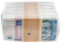 PERU, Banco Central de Reserva del Perú, 1000x 10 Intis 26.6.1987, IPS Roma. 10 Bündel a 100 Banknoten mit Banderole. Eingeschweißt.
I
Pick 129