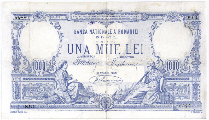RUMÄNIEN, Banca Nationale a Romaniei, 1000 Lei 22.IV.1920.
III
Pick 23a