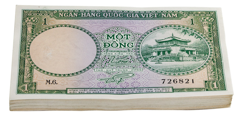 VIETNAM-SÜD, National Bank of Viet Nam, 76x 1 Dong ND (1956).
I-I-
Pick 1