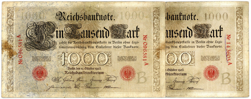 DEUTSCHES REICH BIS 1945, Reichsbanknoten und Reichskassenscheine 1874-1914, 2x ...