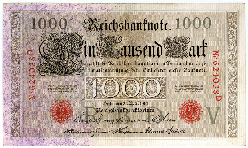 DEUTSCHES REICH BIS 1945, Reichsbanknoten und Reichskassenscheine 1874-1914, 100...