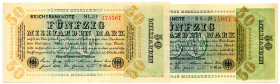 DEUTSCHES REICH BIS 1945, Geldscheine der Inflation, 1919-1924, 2x 50 Milliarden Mark 10.10.1923, 1x KN 5-stellig, 1x KN 6-stellig, beide Wz.Hakenster...