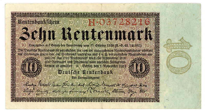 DEUTSCHES REICH BIS 1945, Ausgaben der Deutschen Rentenbank, 1923-1937, 10 Rente...