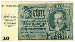 DEUTSCHES REICH BIS 1945, Notausgaben, Frühjahr 1945, Reichsbankstelle Graz, Linz und Salzburg. 10 Reichsmark 22.1.1929, Druck deutlich.
IV
Ros.180a...