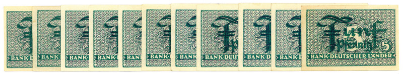 BUNDESREPUBLIK DEUTSCHLAND AB 1948, Noten der Bank Deutscher Länder, 1948-1949, ...