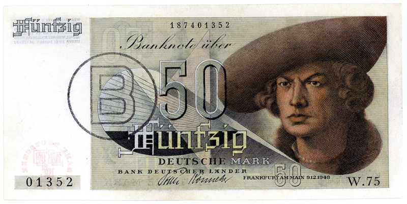 BUNDESREPUBLIK DEUTSCHLAND AB 1948, Noten der Bank Deutscher Länder, 1948-1949, ...