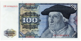 BUNDESREPUBLIK DEUTSCHLAND AB 1948, Noten der Deutschen Bundesbank, 1960-1999, 100 DM 2.1.1970, Serie ZE/A Austauschnote.
I
Ros.273d; Grab.BRD-17d