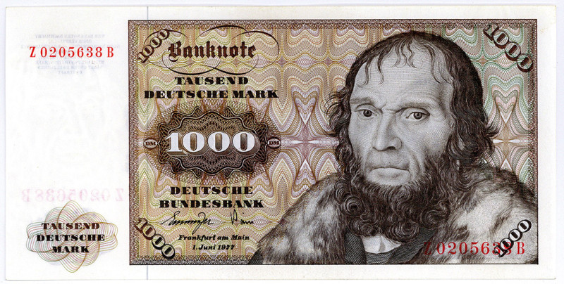 BUNDESREPUBLIK DEUTSCHLAND AB 1948, Noten der Deutschen Bundesbank, 1960-1999, 1...