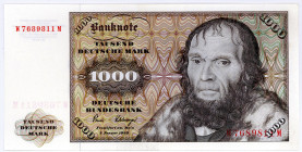 BUNDESREPUBLIK DEUTSCHLAND AB 1948, Noten der Deutschen Bundesbank, 1960-1999, 1000 DM 02.01.1991, Serie W/M.
I
Ros.291a; Grab.BRD-35a